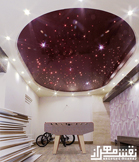 سقف کشسان در ترکیب با نورپردازی فیبرنوری